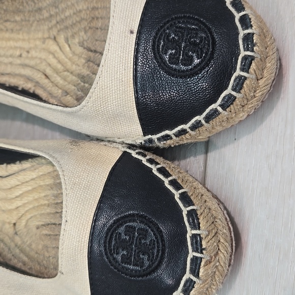 Tory Burch Women's Textile Espadrille Wedge Logo Shoes Sz 8M - Picture 4 of 16